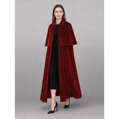 Burgundy Vampire Carnival Cloak with High Collar