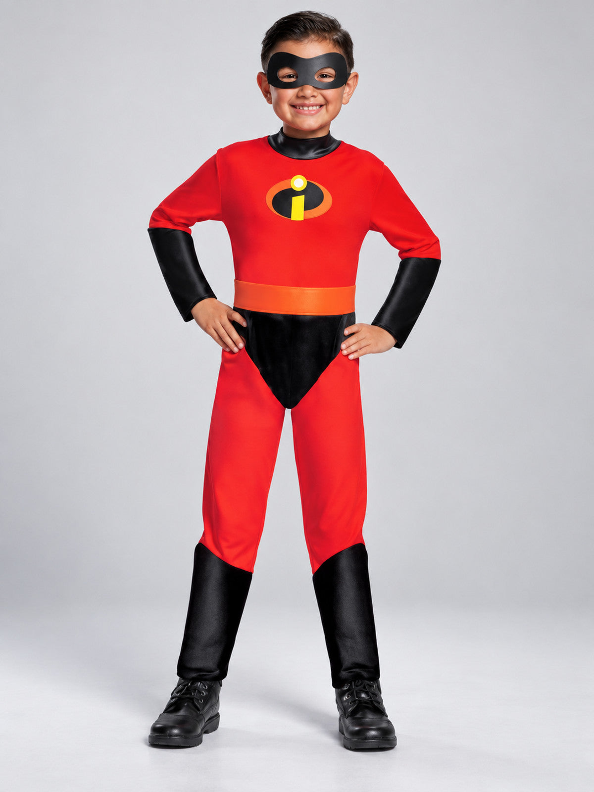 Kids' red superhero costume with mask