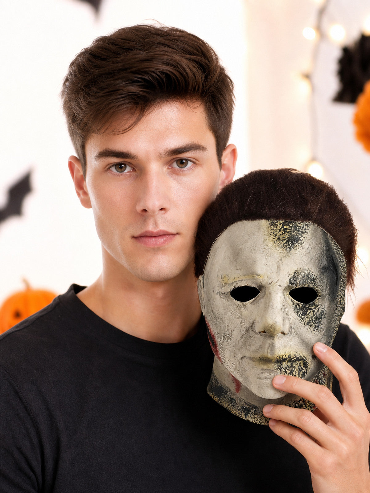 Red Face Mask with a Realistic Scary Face