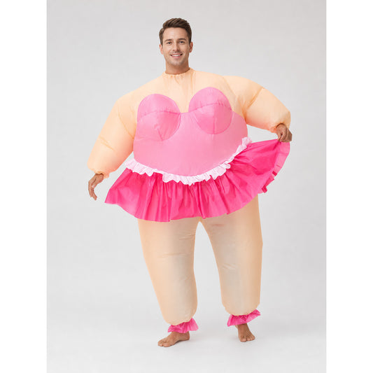 Inflatable ballet-style costume with USB fan