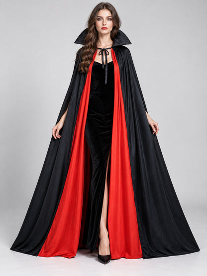 Black and red vampire cape with ties, 1.5 m