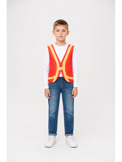 Zootopia Costume Vest, Red with Yellow Trim