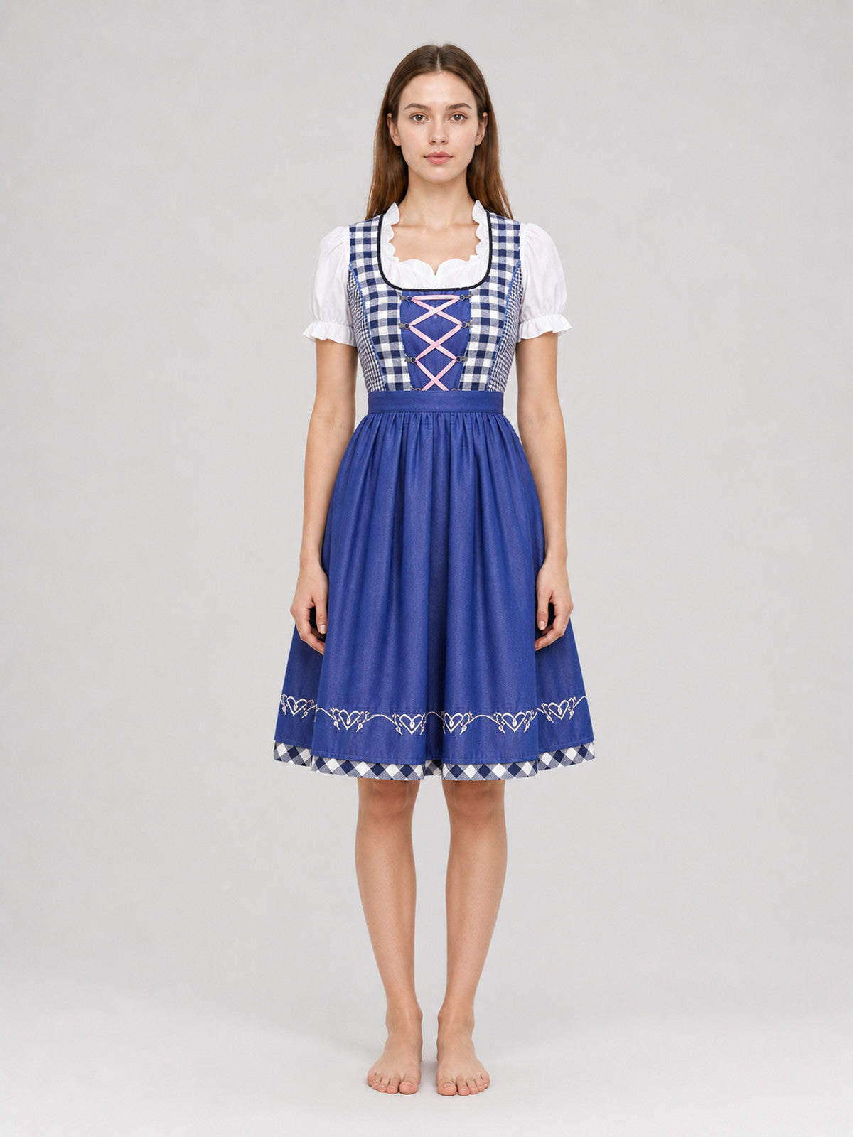 Bavarian Dirndl Dress for Oktoberfest and Festivals front view