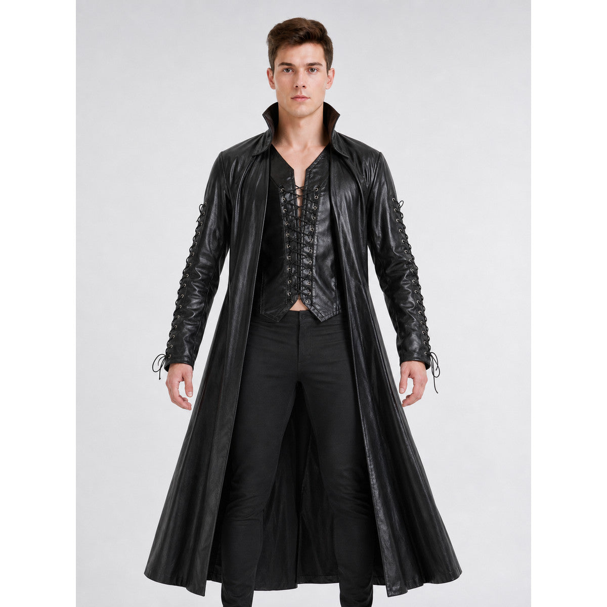 Gothic Vampire Costume: Coat, Vest, and Pants front view