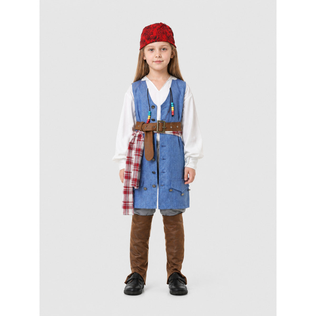 Caribbean Pirate Captain Costume for Halloween, S–XXL on-model view