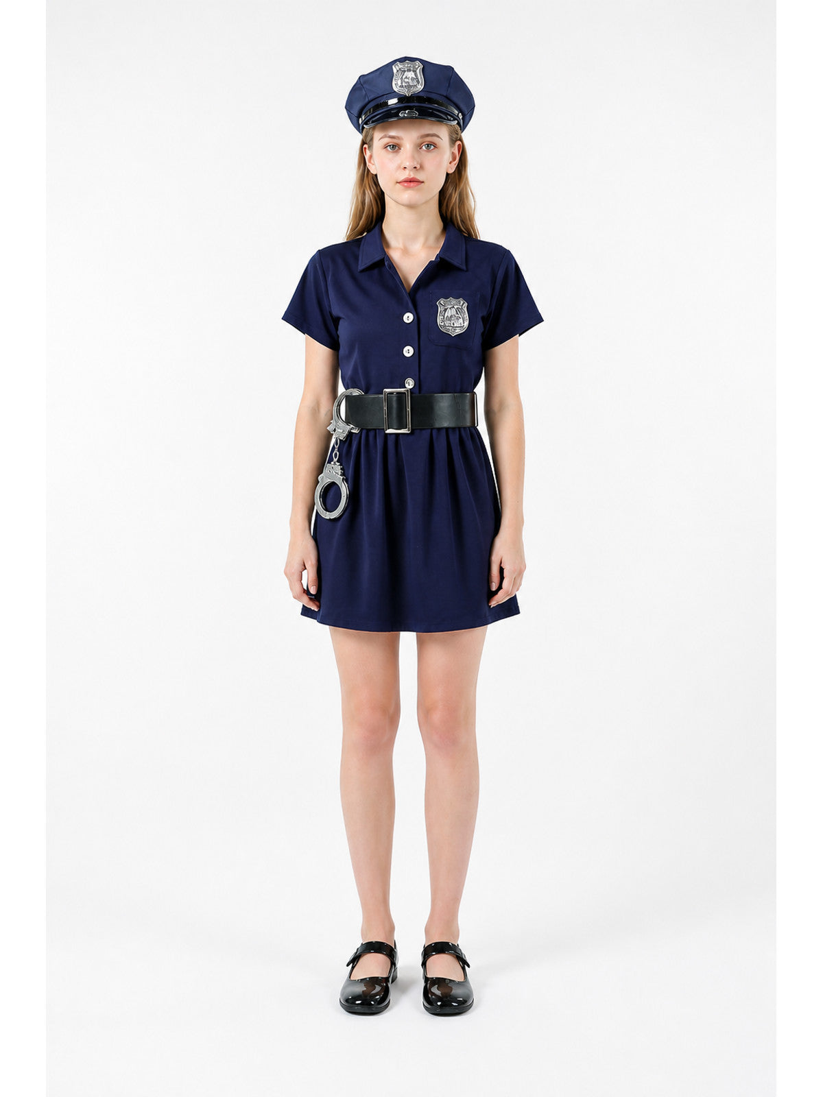 Children's Police Officer Costume with Skirt and Belt