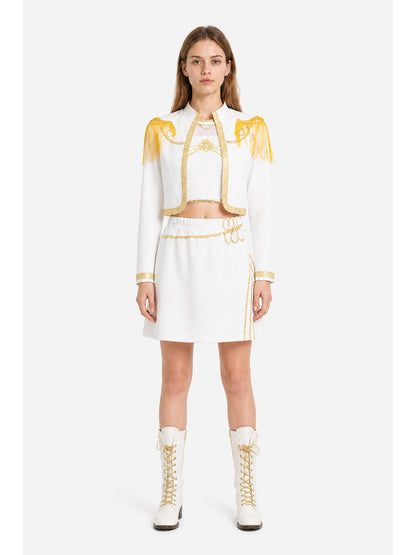 Three-Piece Stage Costume with Skirt and Gold Trim main product view