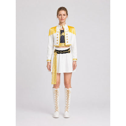 Children's K-POP Cosplay Costume, White Uniform on-model view