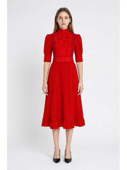 Halloween Dress with a High Collar and Ruffles main product view