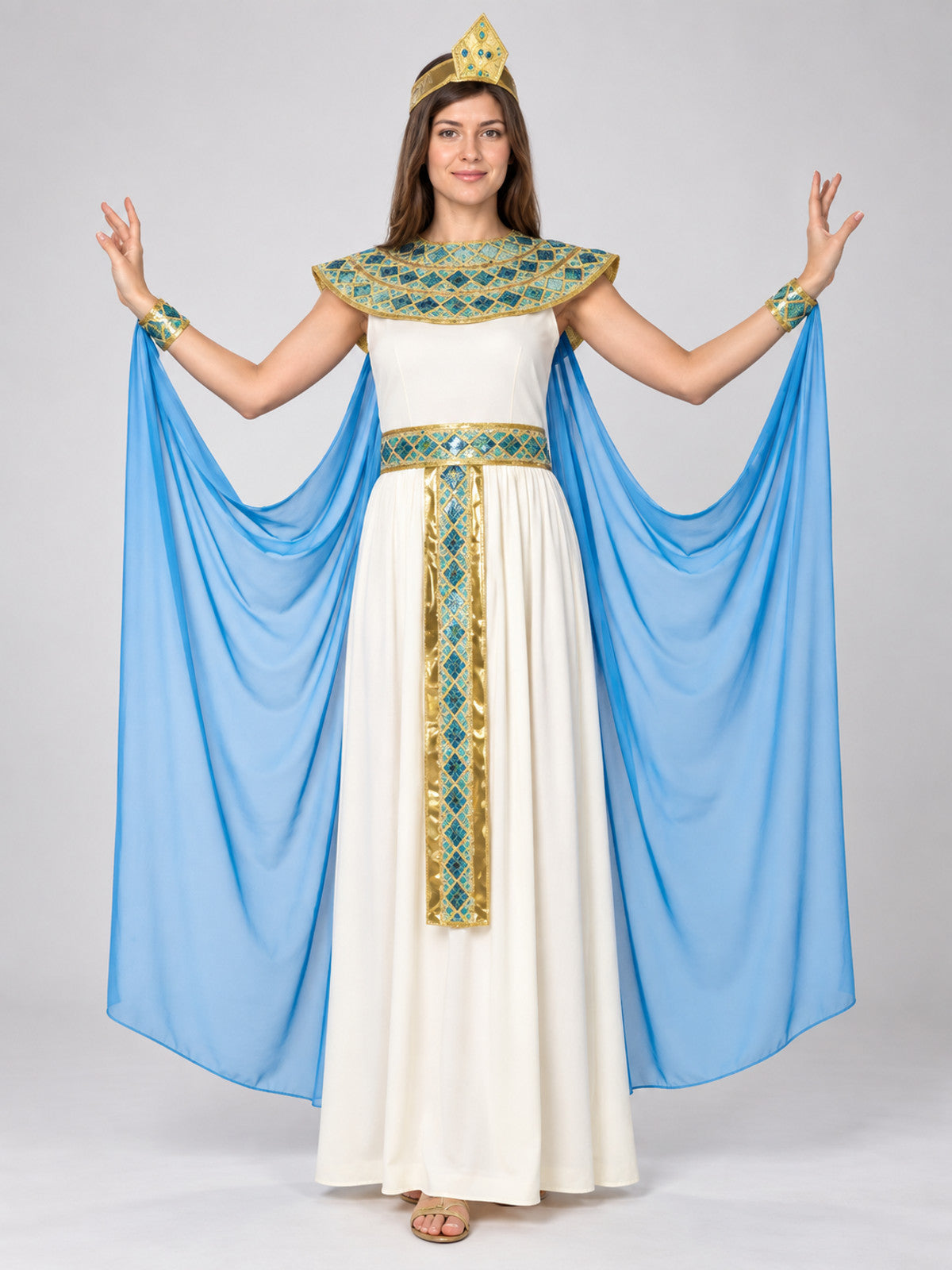 Blue Egyptian Carnival Costume with Headpiece