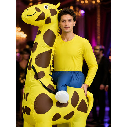 Inflatable Giraffe Costume, Funny Halloween Christmas Stage Performance Outfit on-model view