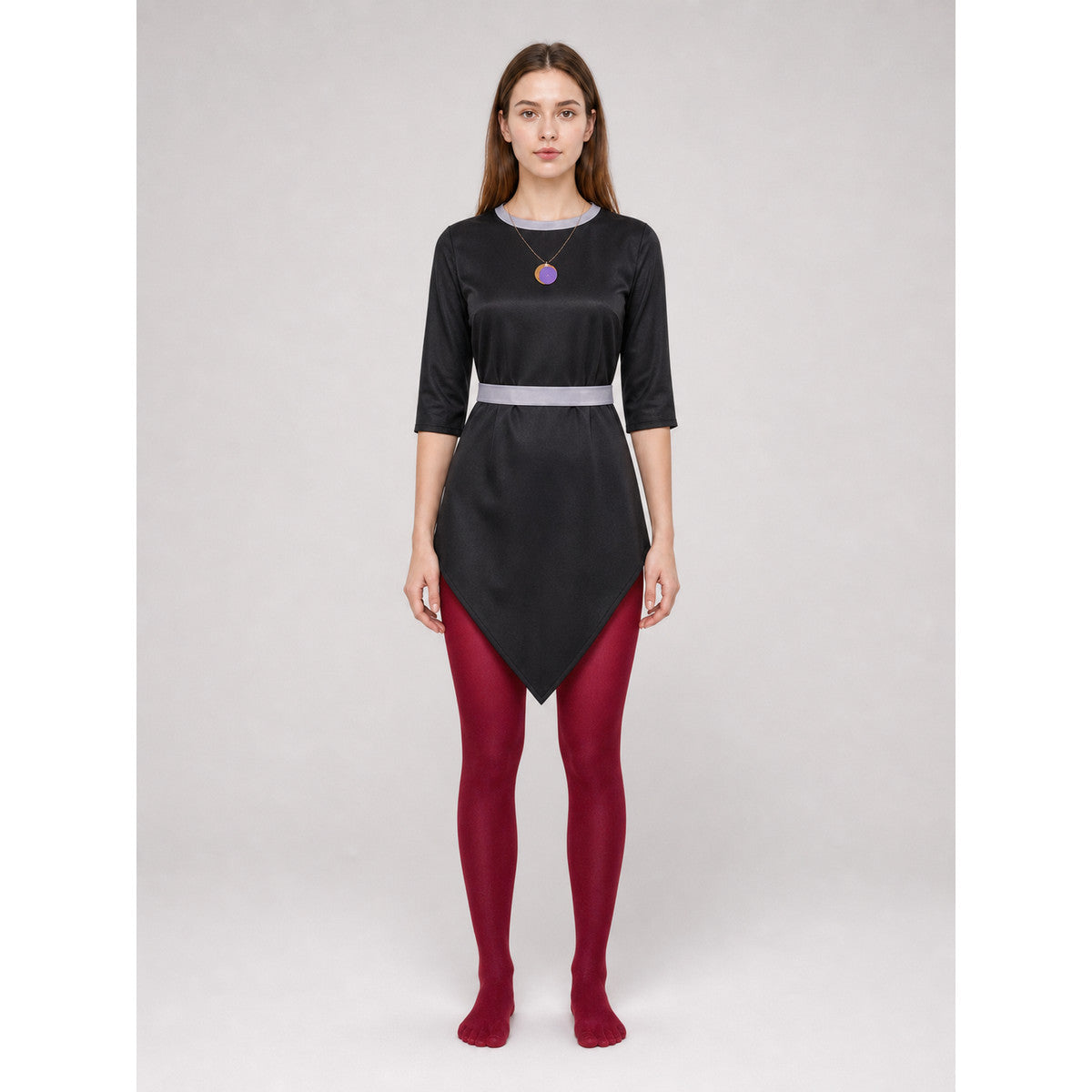 Amity Cosplay Costume, Set with Belt and Pendant on-model view