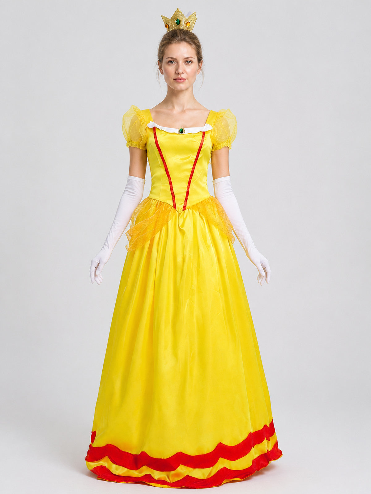 Carnival Costume: Dress, Crown, and Gloves on-model view