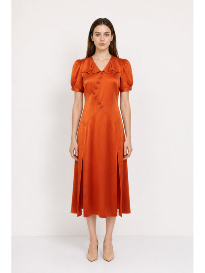 Halloween Cosplay Dress with Fold-Over Collar main product view