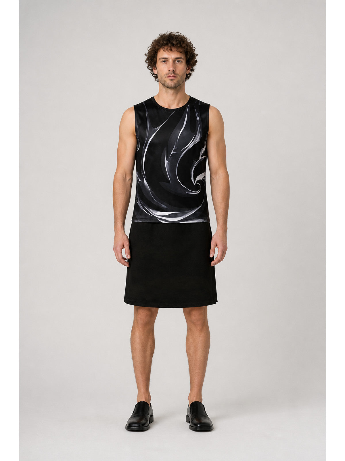 Shen Gongbao Cosplay Costume, Black and White, Sleeveless