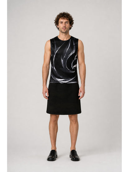 Shen Gongbao Cosplay Costume, Black and White, Sleeveless