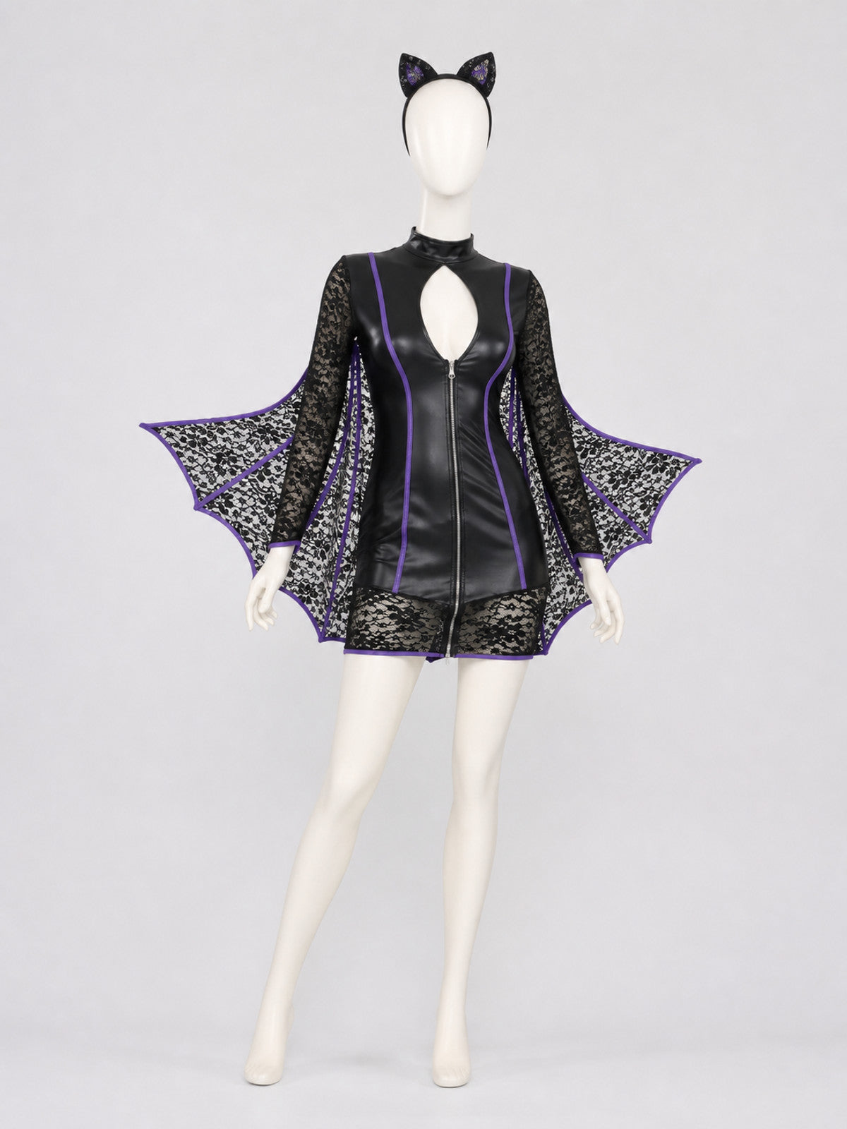 Witch Costume with Bat Wings, Sizes S-L