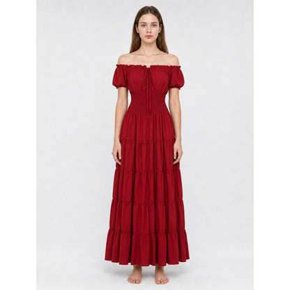 Medieval-Style Dress with a Tiered Skirt