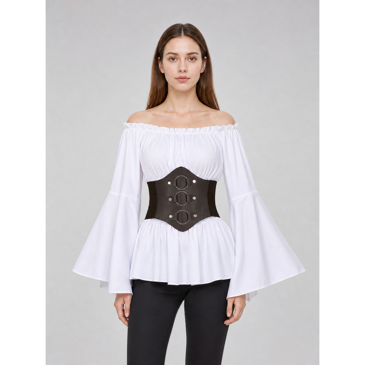 Off-the-Shoulder Cosplay Blouse with Belt