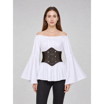 Off-the-Shoulder Cosplay Blouse with Belt