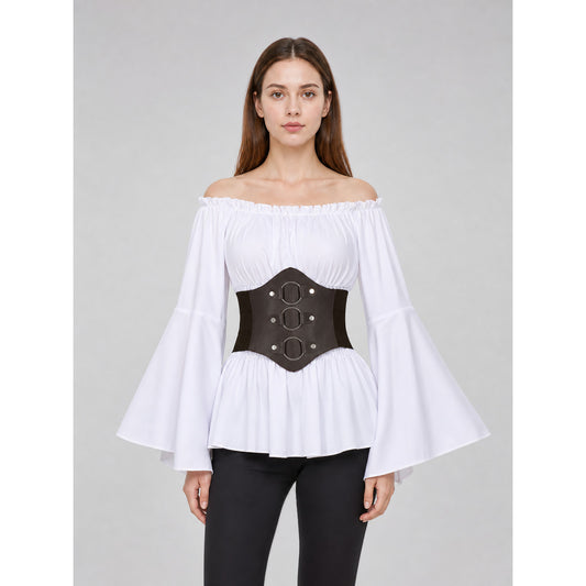 Off-the-Shoulder Cosplay Blouse with Belt