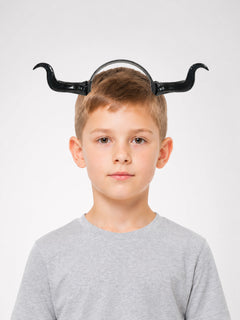 Black Carnival Headband with Detachable Horns