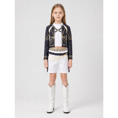 Children’s Black, White, and Gold Costume with Top and Shorts