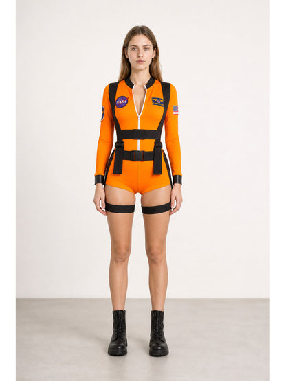 Orange Pilot Romper with Straps main product view