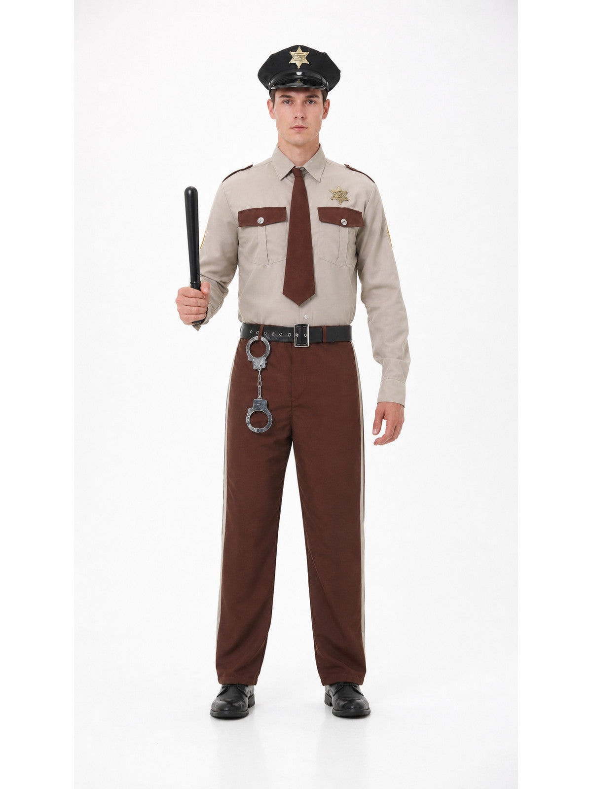 Sheriff Costume with Peaked Cap, Belt, and Tie main product view