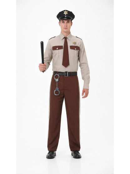 Sheriff Costume with Peaked Cap, Belt, and Tie main product view