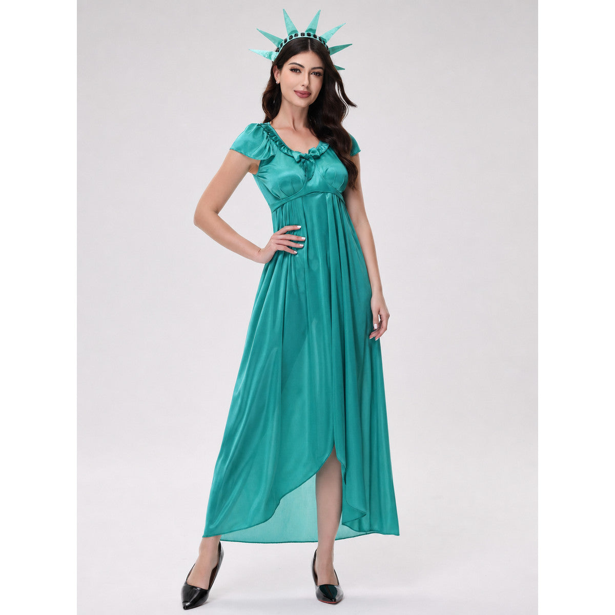 Statue of Liberty Cosplay Dress with Bow