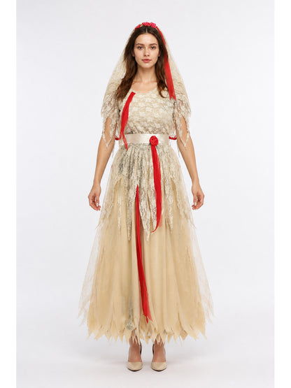 Carnival Costume Dress with Veil and Roses main product view