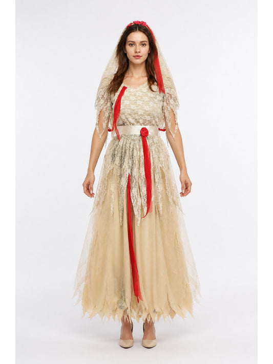 Carnival Costume Dress with Veil and Roses main product view