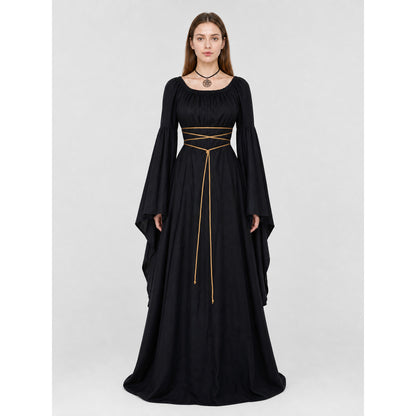 Gothic Maxi Dress with Long Sleeves