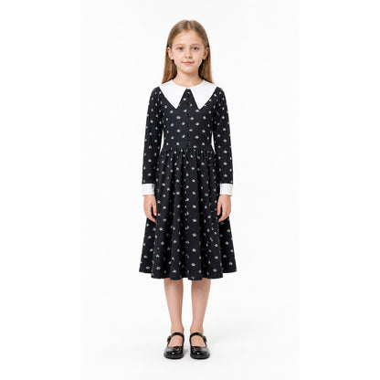 Children’s Halloween costume dress with skeleton print main product view