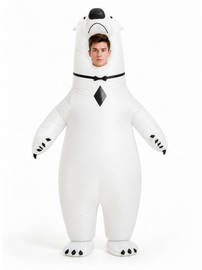 Inflatable Polar Bear Costume, Carnival, One Size front view