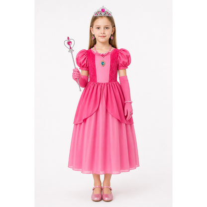 Pink Princess Costume with Full Skirt and Accessories main product view