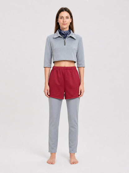 Eleven Cosplay Costume: Jacket, Pants, Shorts, and Scarf on-model view