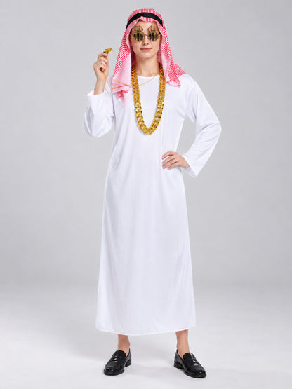 Costume with a Headscarf and Chain on-model view
