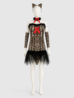 Cat Costume with Leopard Print and Ears