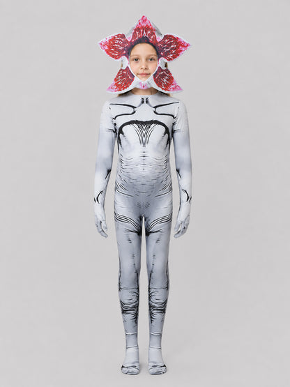 Carnivorous Plant Cosplay Costume Jumpsuit with Hood on-model view