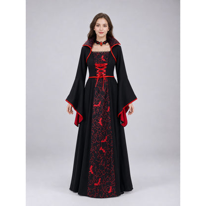 Black and Red Halloween Vampire Witch Dress
