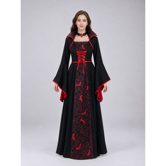 Black and Red Halloween Vampire Witch Dress