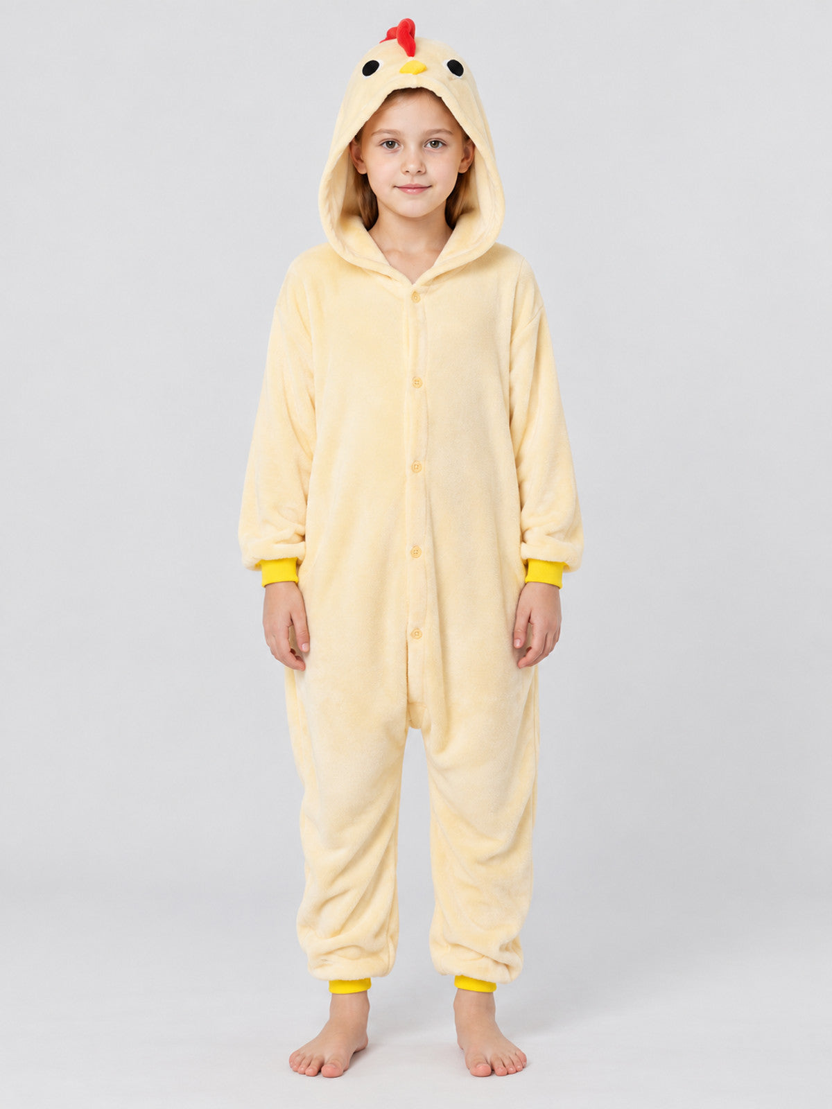 Light Yellow Chick Hooded Pajama Jumpsuit