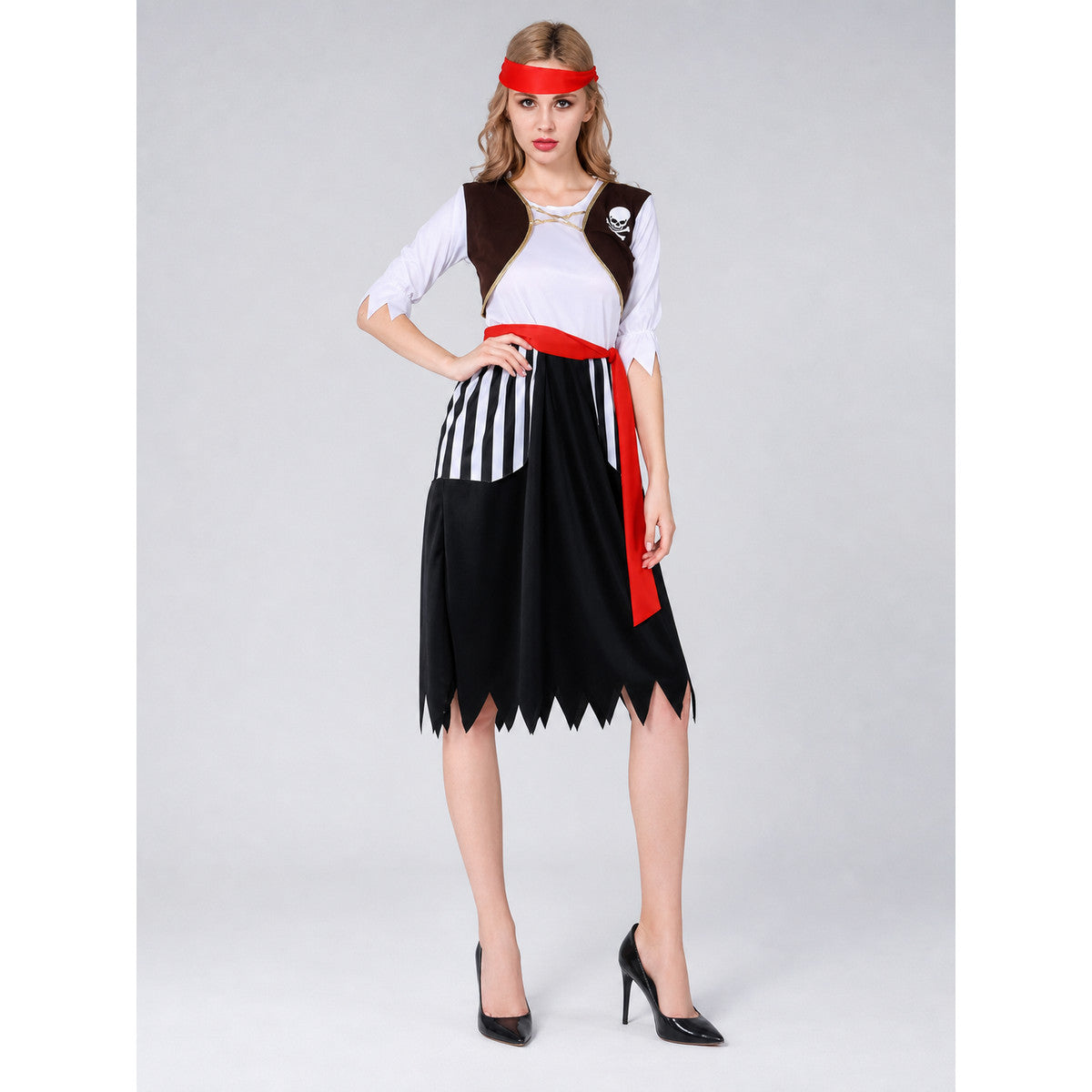 Carnival Pirate Costume with Accessories on-model view