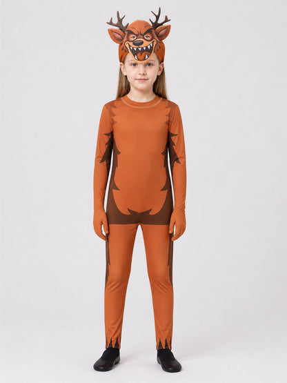 Monster Deer Carnival Costume, Jumpsuit on-model view