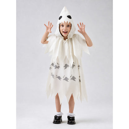 White Hooded Ghost Costume for Halloween on-model view