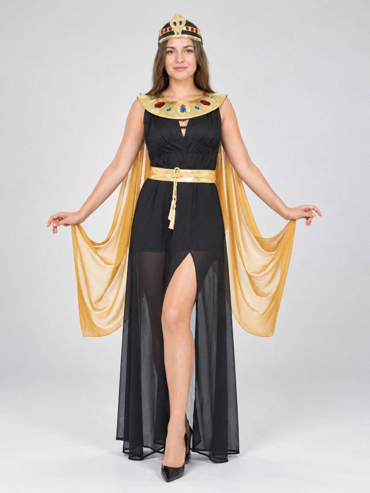 Egyptian-Style Costume with Dress, Belt, and Headpiece