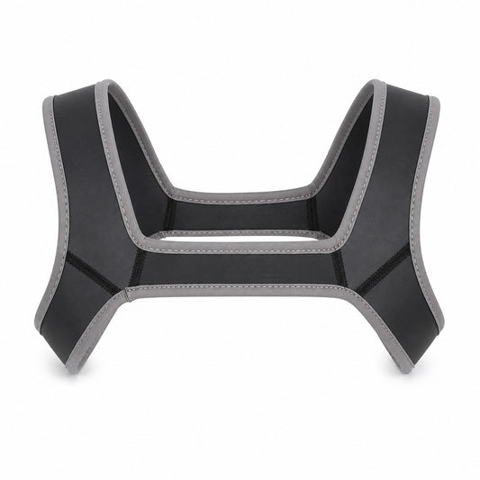 Men Bondage Suits For Stage Wear Leather Straps Armor Dog Headgear Costumes Party Costumes Role-playing Props Halloween Carnival - Color:Grey