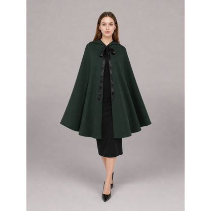 Green hooded medieval costume cloak